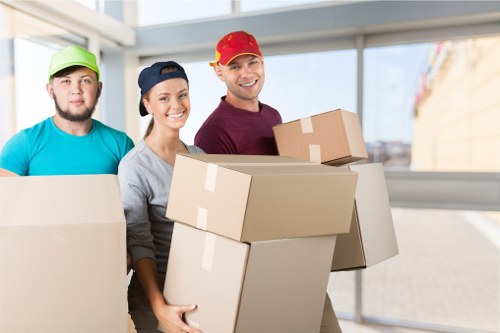 Commercial movers handling office equipment in Camden streets