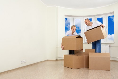 Removal van ready for a Camden flat move on a busy London street