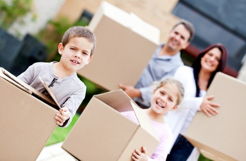 Packed household items ready for transport in a Camden flat move