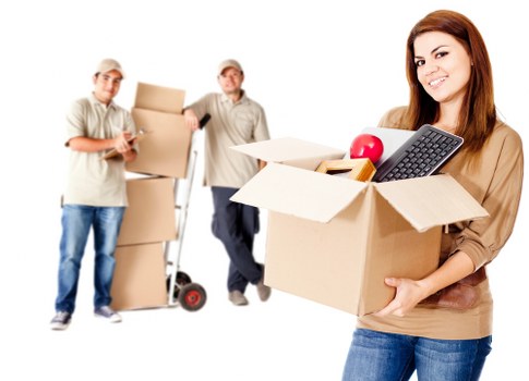 Small business office items packed for transport in Camden